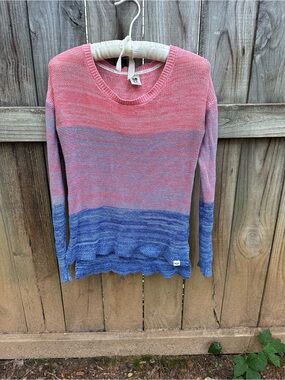 Roxy cotton blend pink striped sweater